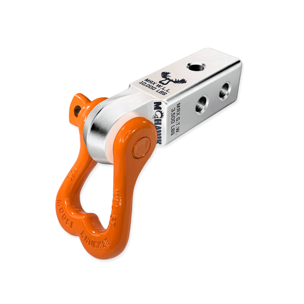 XL 3/4 Shackle and Mohawk 2.0 Receiver Combo Atomic Silver / Obscene Orange Moose Knuckle Offroad
