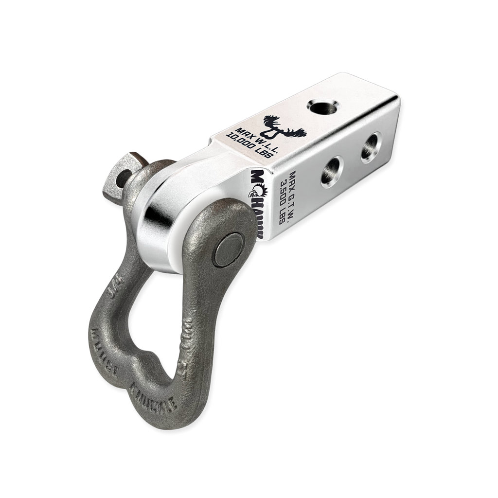 XL 3/4 Shackle and Mohawk 2.0 Receiver Combo Atomic Silver / Raw Dog Moose Knuckle Offroad
