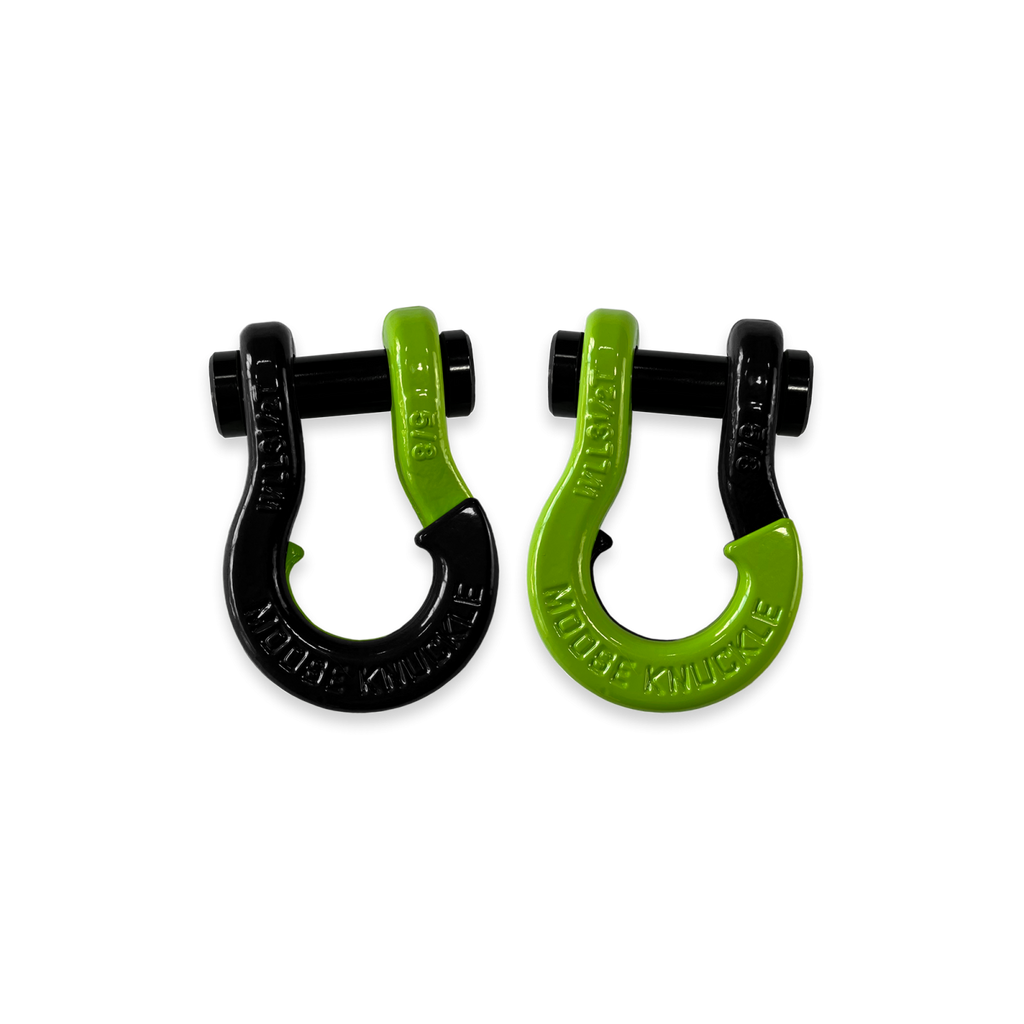 Jowl SxS Recovery Split Shackle 5/8 Black Hole and Sublime Green Combo Moose Knuckle Offroad