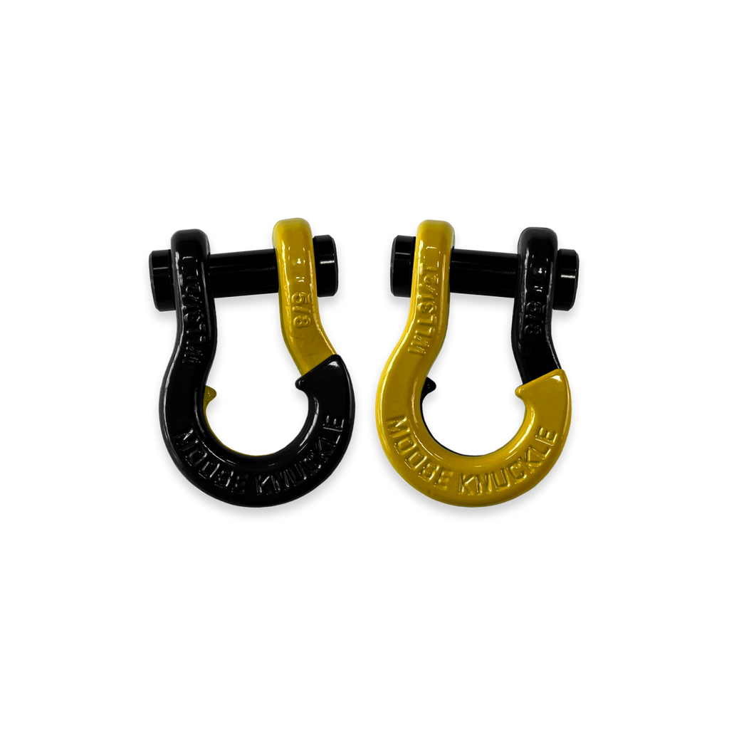 Jowl SxS Recovery Split Shackle 5/8 Black Hole and Detonator Yellow Combo Moose Knuckle Offroad