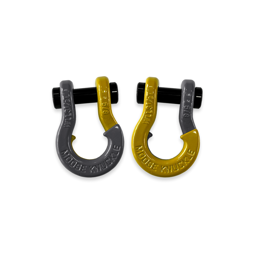 Jowl SxS Recovery Split Shackle 5/8 Gun Gray and Detonator Yellow Combo Moose Knuckle Offroad