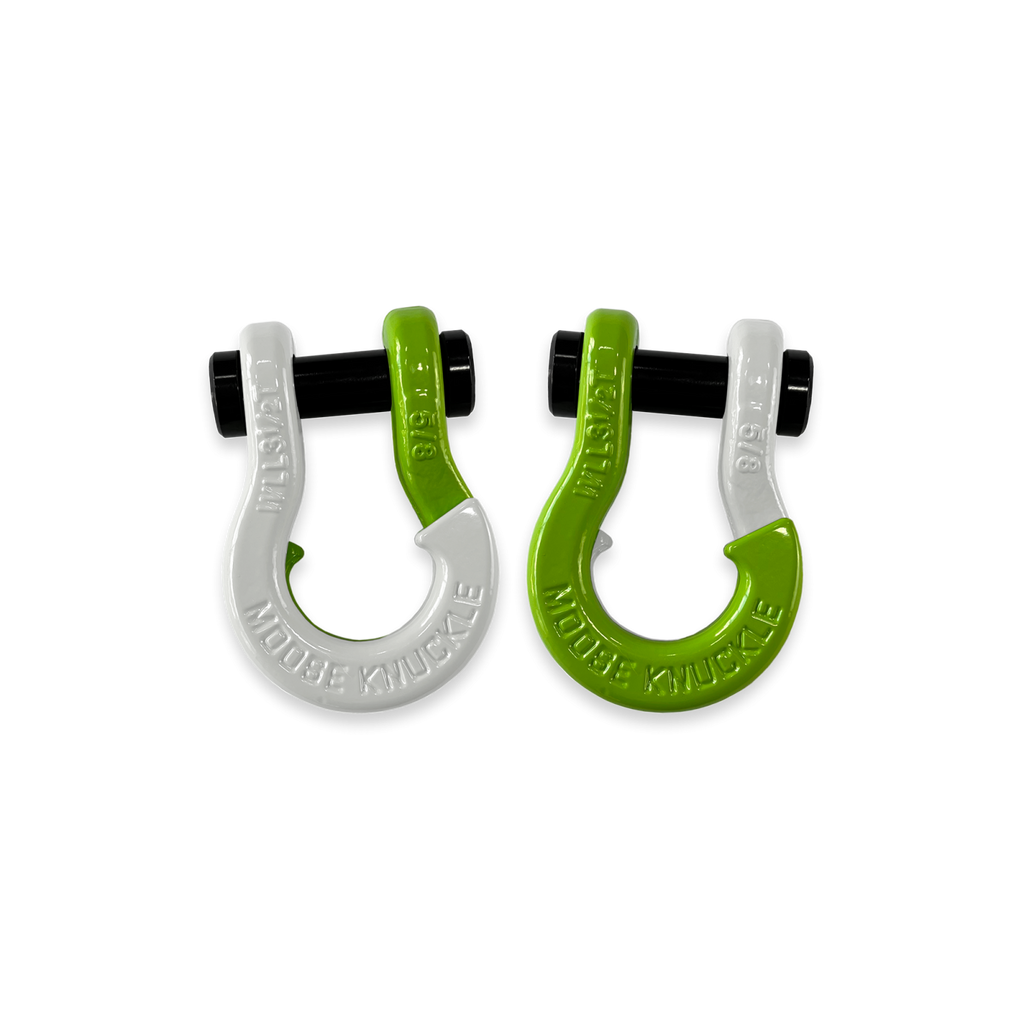 Jowl SxS Recovery Split Shackle 5/8 Pure White and Sublime Green Combo Moose Knuckle Offroad