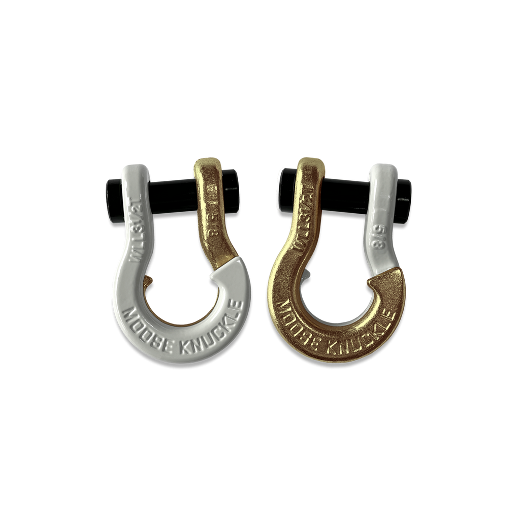 Jowl SxS Recovery Split Shackle 5/8 Pure White and Brass Knuckle Combo Moose Knuckle Offroad