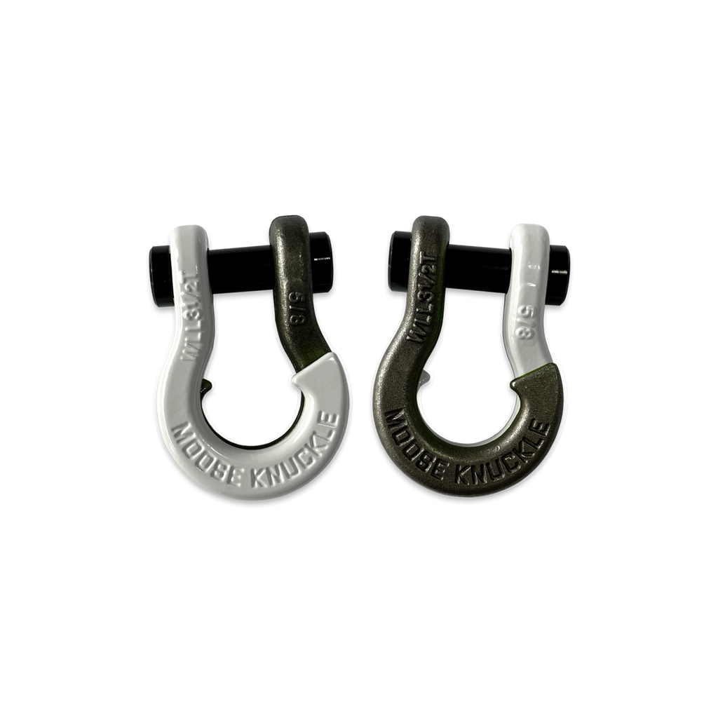 Jowl SxS Recovery Split Shackle 5/8 Pure White and Raw Dog Combo Moose Knuckle Offroad