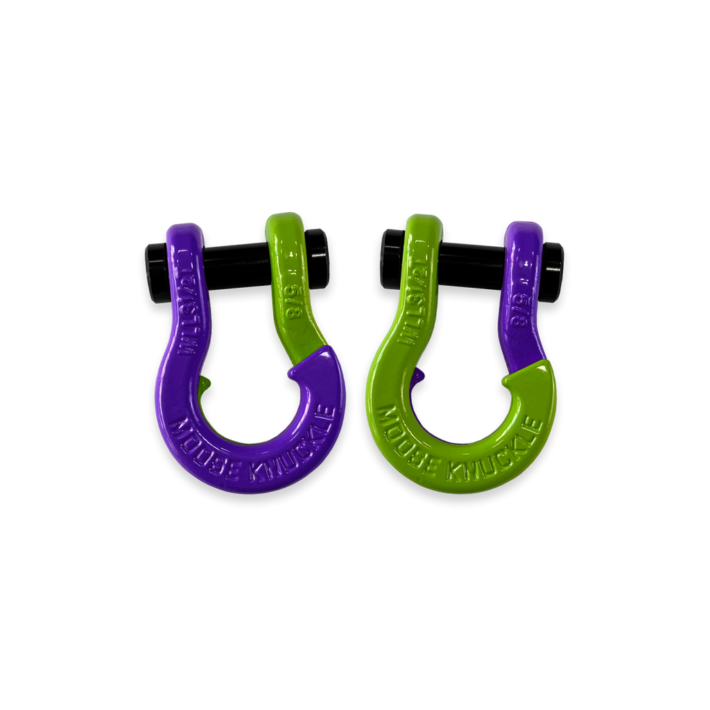 Jowl SxS Recovery Split Shackle 5/8 Grape Escape and Sublime Green Combo Moose Knuckle Offroad