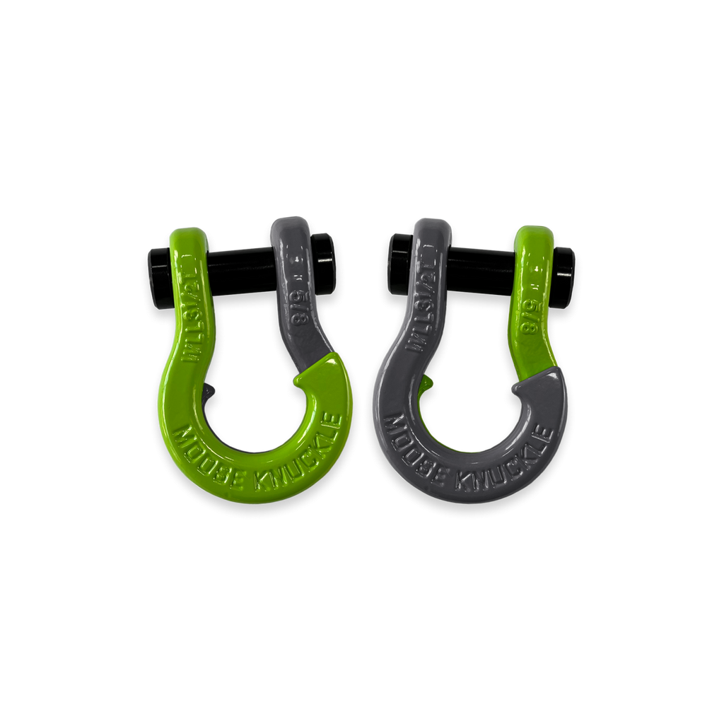 Jowl SxS Recovery Split Shackle 5/8 Sublime Green and Gun Gray Combo Moose Knuckle Offroad