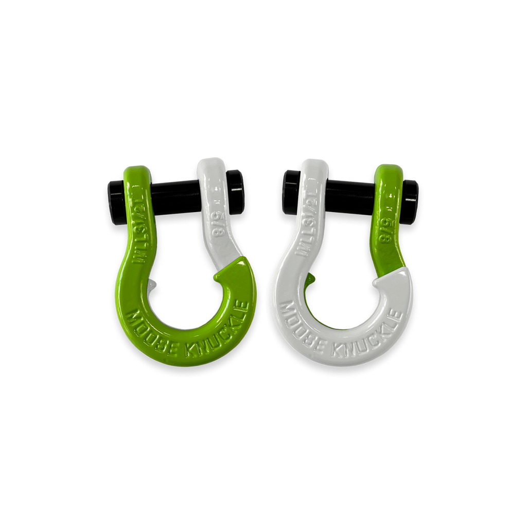 Jowl SxS Recovery Split Shackle 5/8 Sublime Green and Pure White Combo Moose Knuckle Offroad