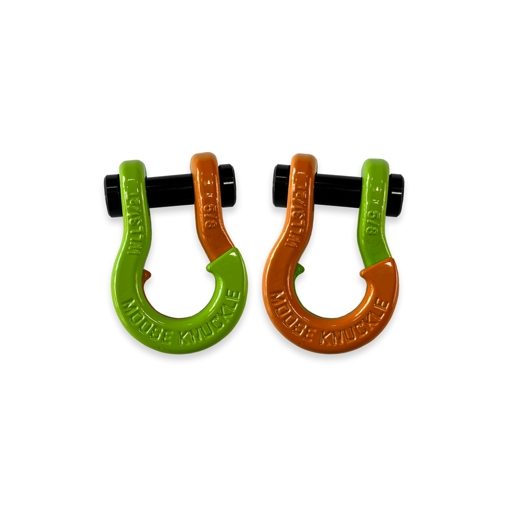 Jowl SxS Recovery Split Shackle 5/8 Sublime Green and Obscene Orange Combo Moose Knuckle Offroad