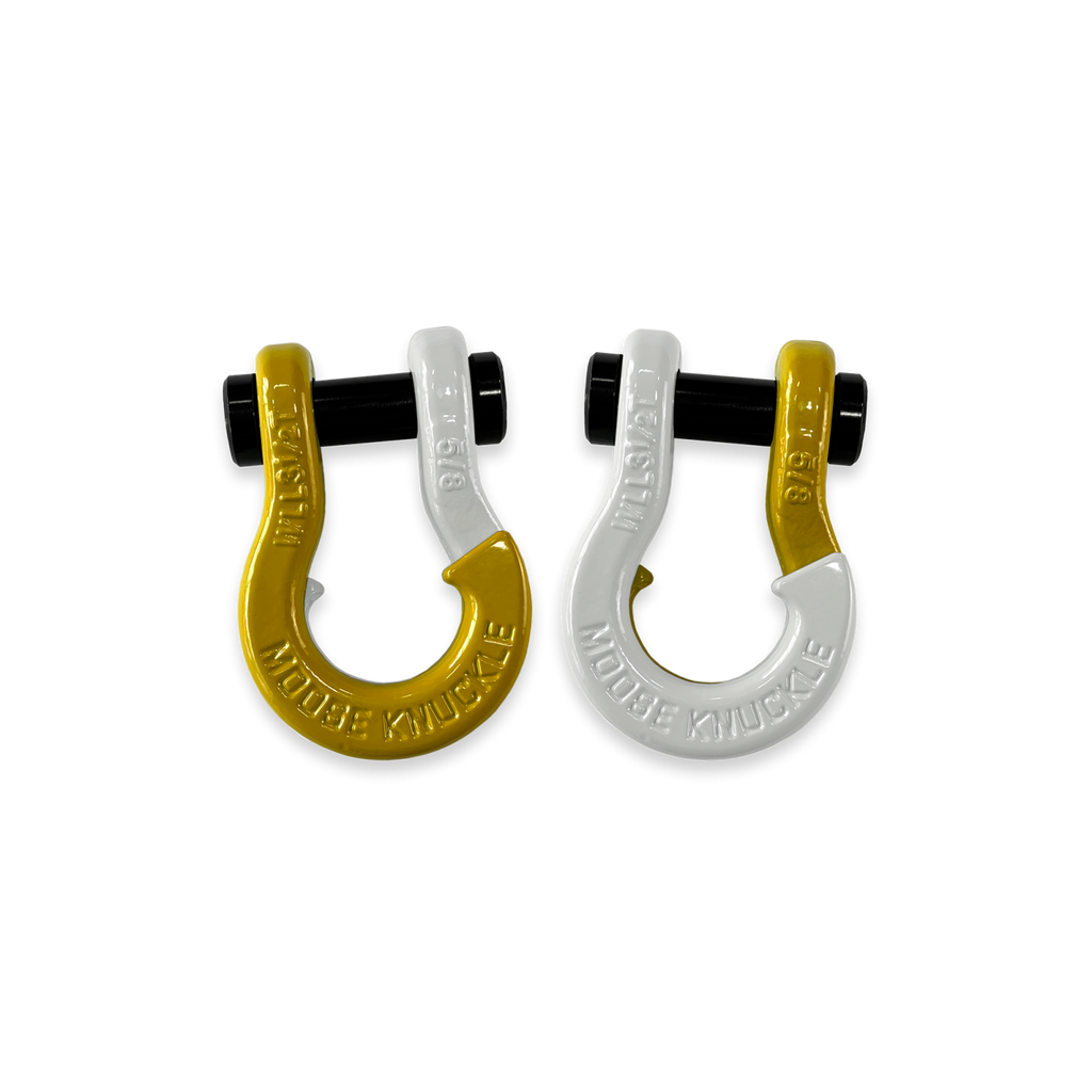 Jowl SxS Recovery Split Shackle 5/8 Detonator Yellow and Pure White Combo Moose Knuckle Offroad