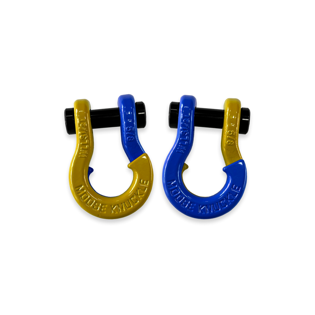 Jowl SxS Recovery Split Shackle 5/8 Detonator Yellow and Blue Balls Combo Moose Knuckle Offroad
