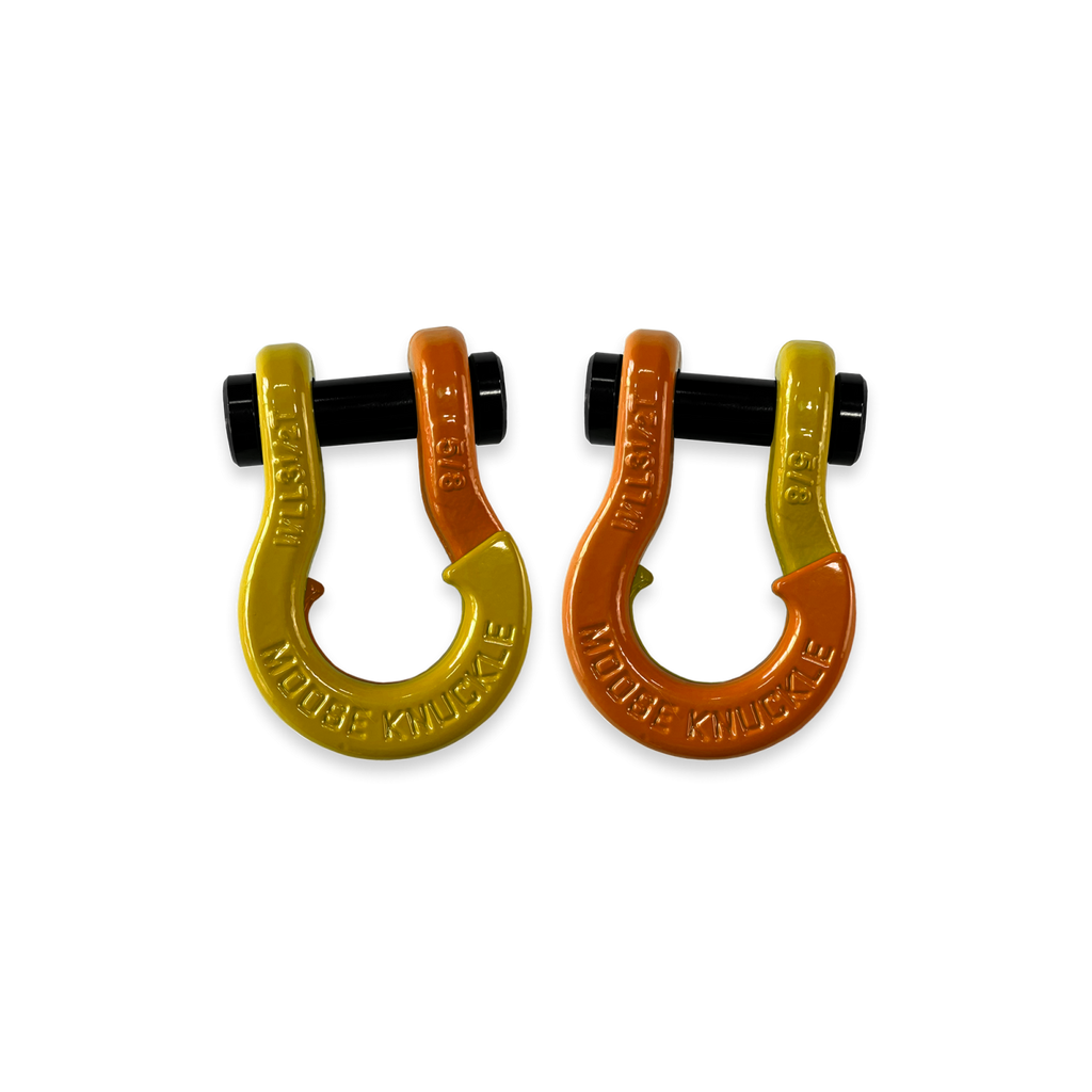 Jowl SxS Recovery Split Shackle 5/8 Detonator Yellow and Obscene Orange Combo Moose Knuckle Offroad