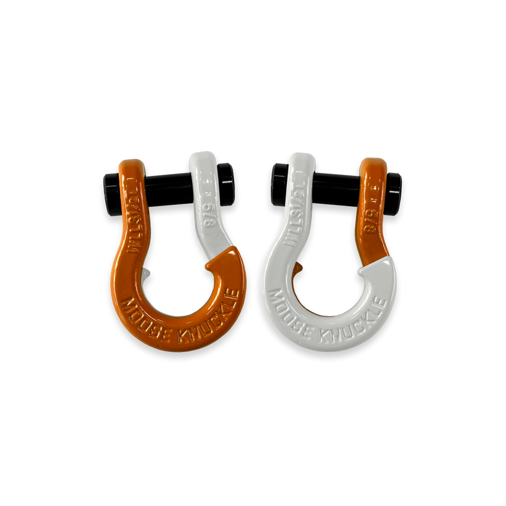 Jowl SxS Recovery Split Shackle 5/8 Obscene Orange and Pure White Combo Moose Knuckle Offroad