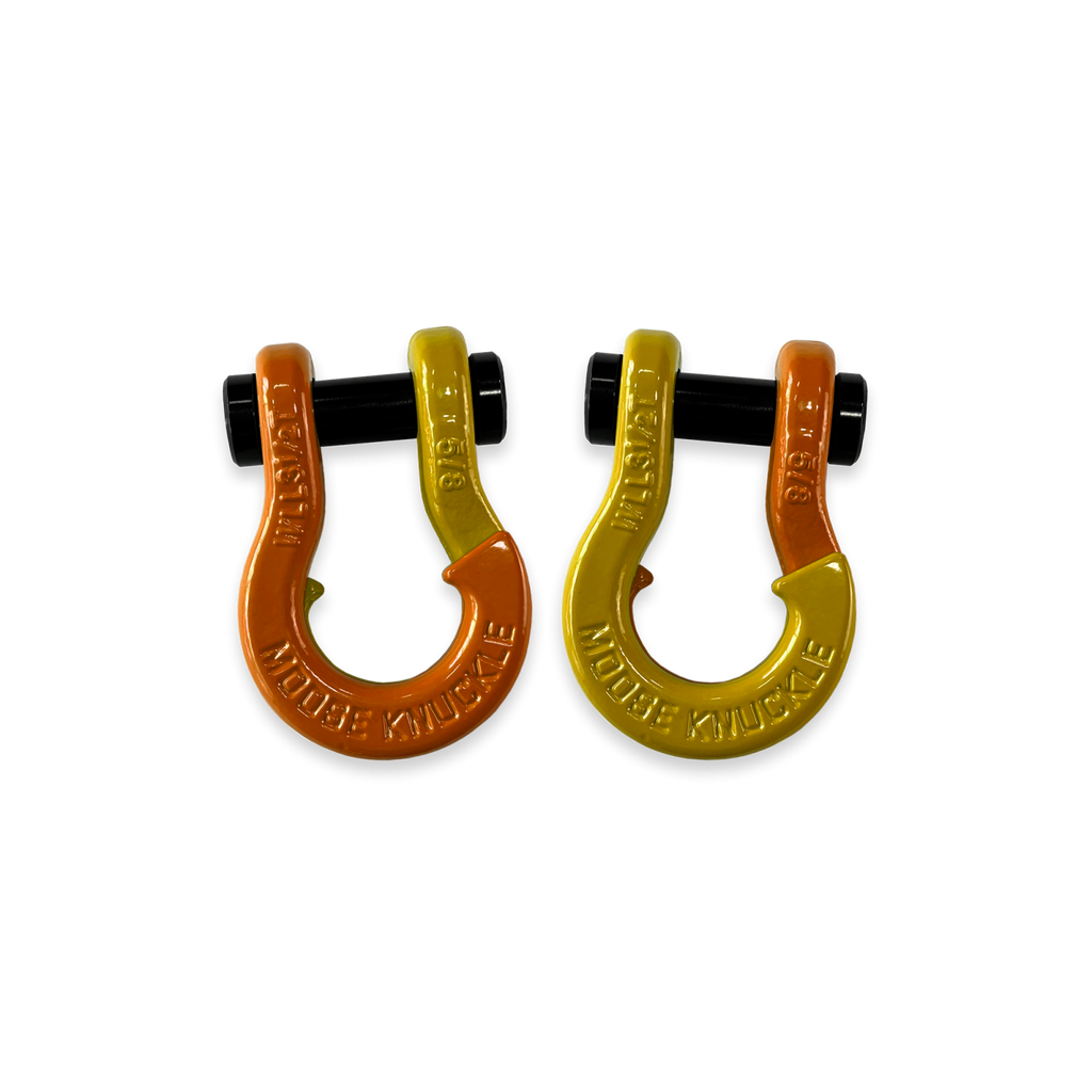 Jowl SxS Recovery Split Shackle 5/8 Obscene Orange and Detonator Yellow Combo Moose Knuckle Offroad