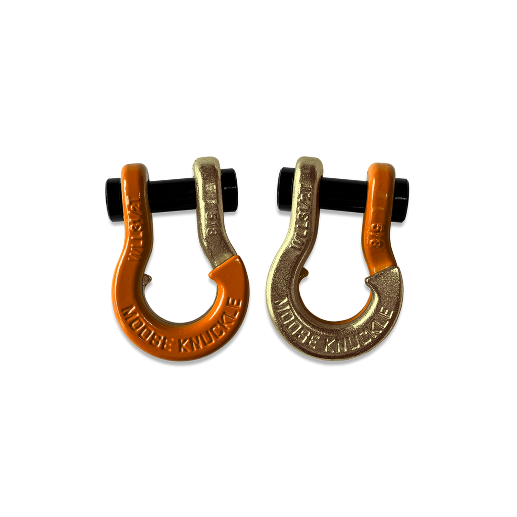 Jowl SxS Recovery Split Shackle 5/8 Obscene Orange and Brass Knuckle Combo Moose Knuckle Offroad