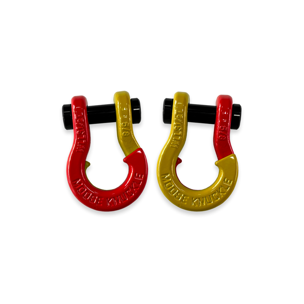 Jowl SxS Recovery Split Shackle 5/8 Flame Red and Detonator Yellow Combo Moose Knuckle Offroad