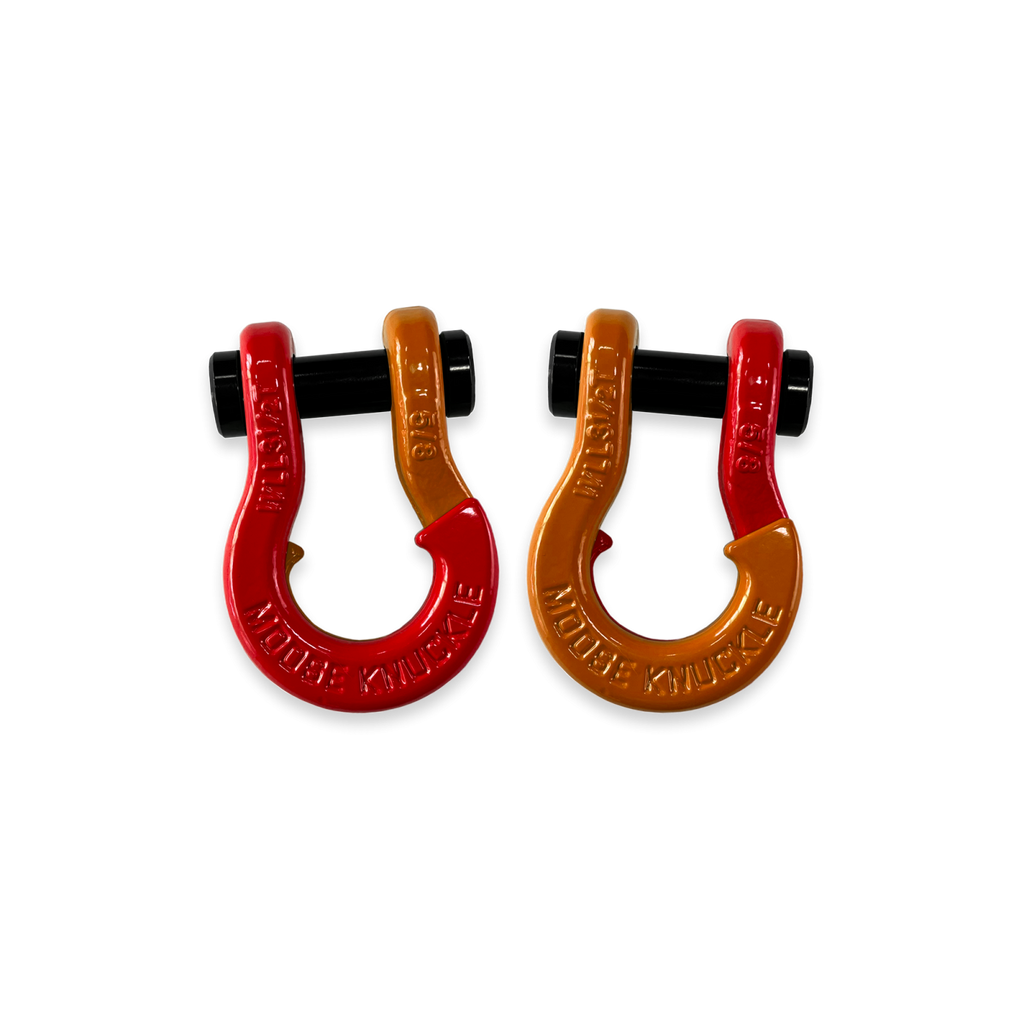 Jowl SxS Recovery Split Shackle 5/8 Flame Red and Obscene Orange Combo Moose Knuckle Offroad