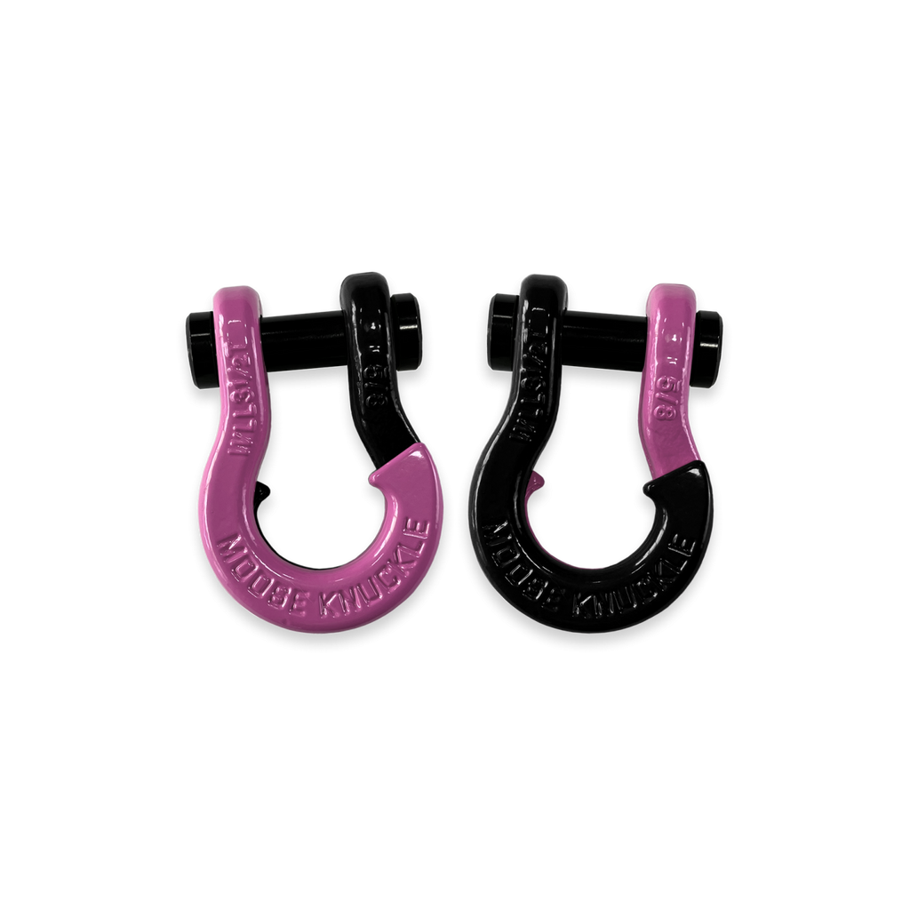 Jowl SxS Recovery Split Shackle 5/8 Pretty Pink and Black Hole Combo Moose Knuckle Offroad