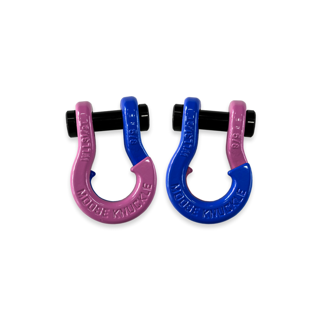 Jowl SxS Recovery Split Shackle 5/8 Pretty Pink and Blue Balls Combo Moose Knuckle Offroad
