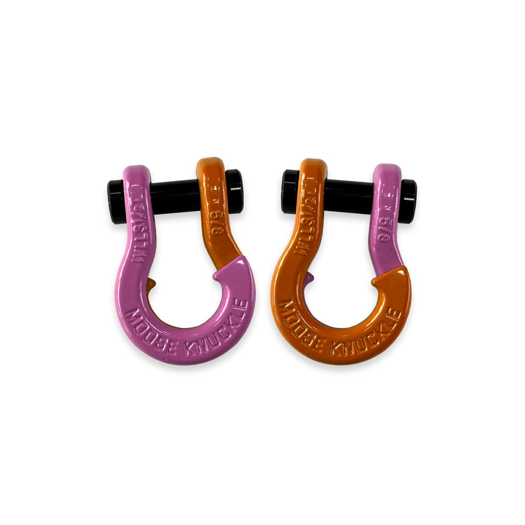 Jowl SxS Recovery Split Shackle 5/8 Pretty Pink and Obscene Orange Combo Moose Knuckle Offroad