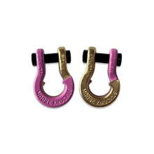 Load image into Gallery viewer, Jowl SxS Recovery Split Shackle 5/8 Pretty Pink and Brass Knuckle Combo Moose Knuckle Offroad