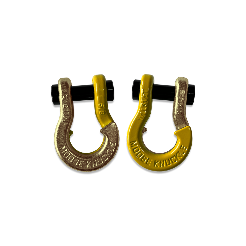 Jowl SxS Recovery Split Shackle 5/8 Brass Knuckle and Detonator Yellow Combo Moose Knuckle Offroad
