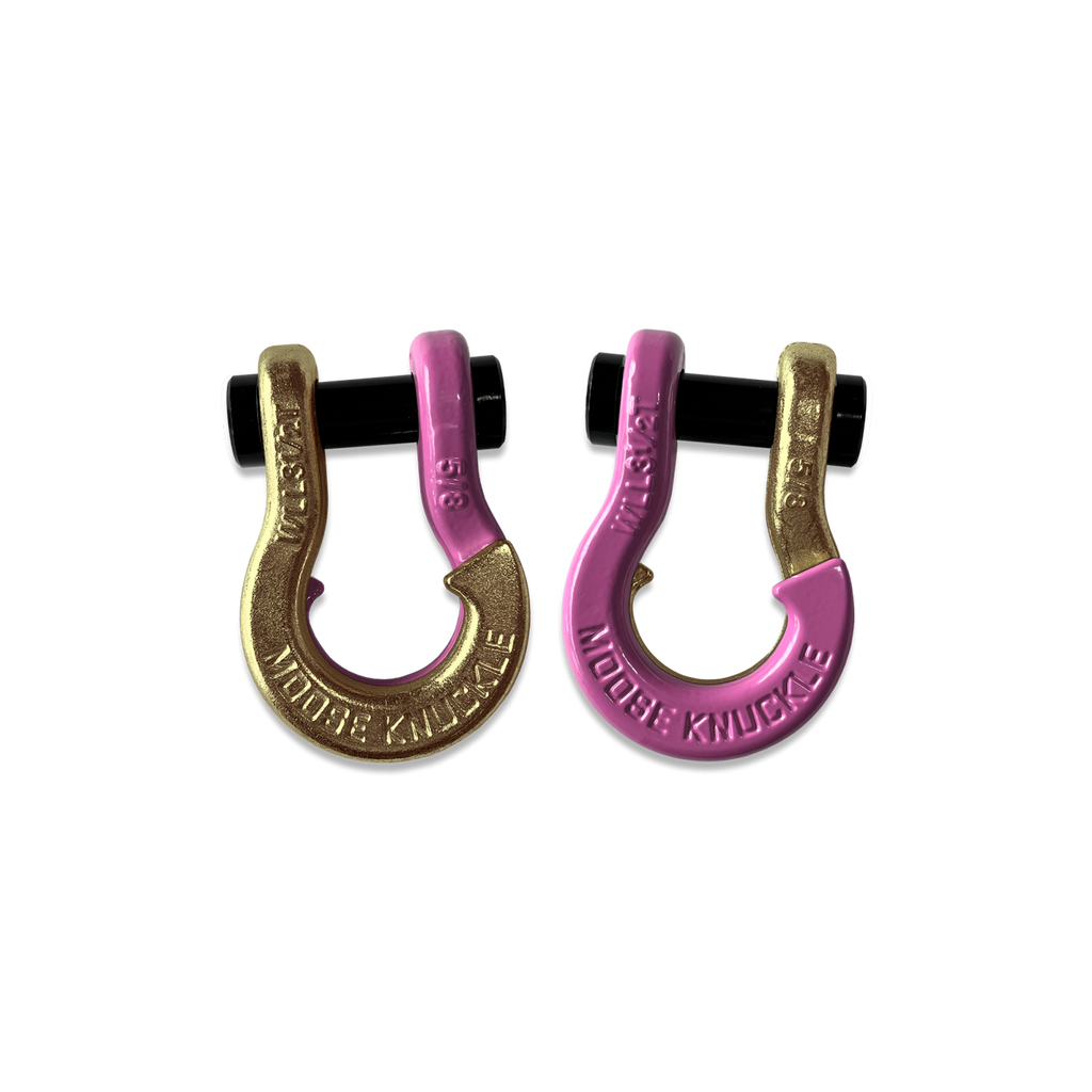 Jowl SxS Recovery Split Shackle 5/8 Brass Knuckle and Pretty Pink Combo Moose Knuckle Offroad