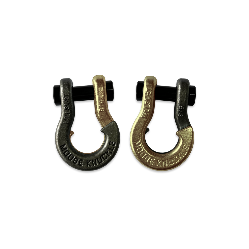 Jowl SxS Recovery Split Shackle 5/8 Raw Dog and Brass Knuckle Combo Moose Knuckle Offroad