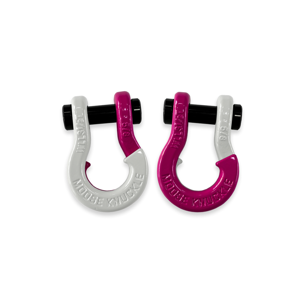 Jowl SxS Recovery Split Shackle 5/8 Pure White and Pogo Pink Combo Moose Knuckle Offroad