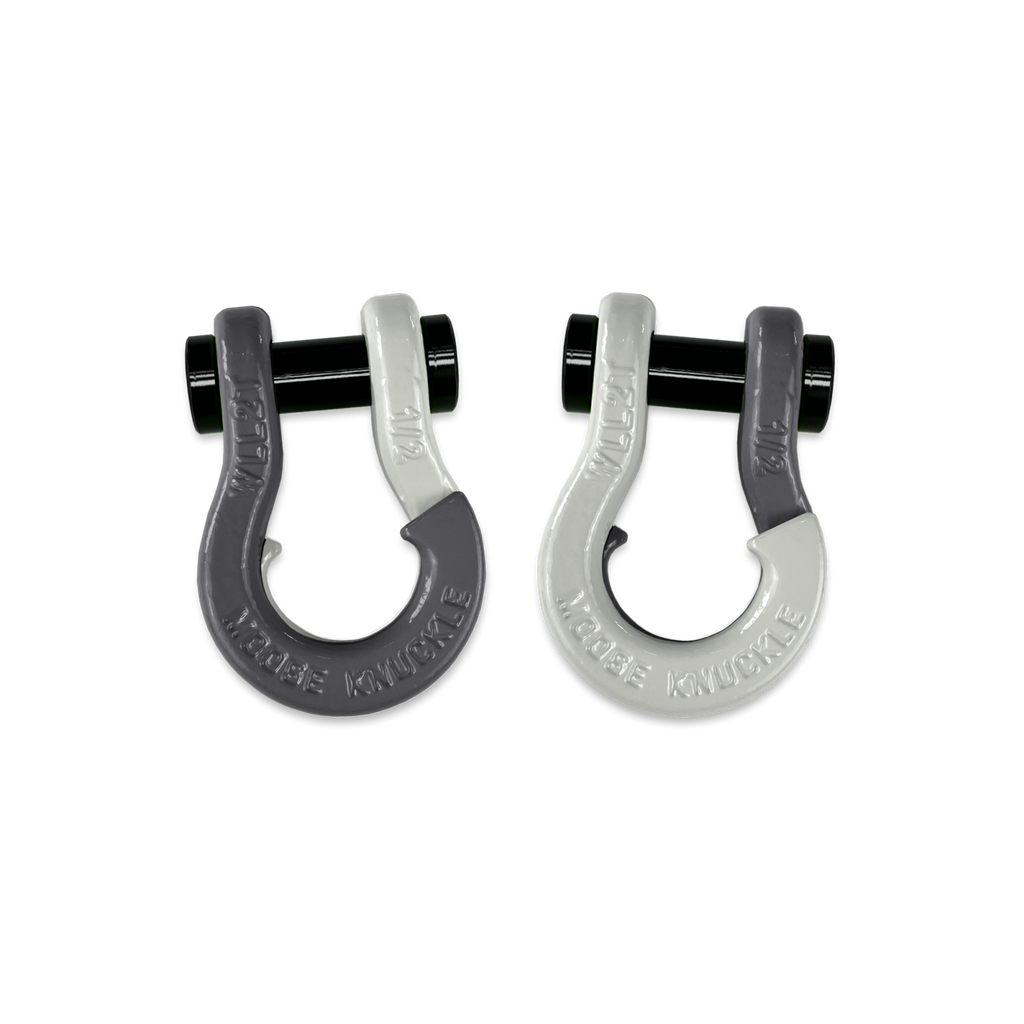 Jowl SxS Recovery Split Shackle 1/2 Gun Gray and Pure White Combo Moose Knuckle Offroad