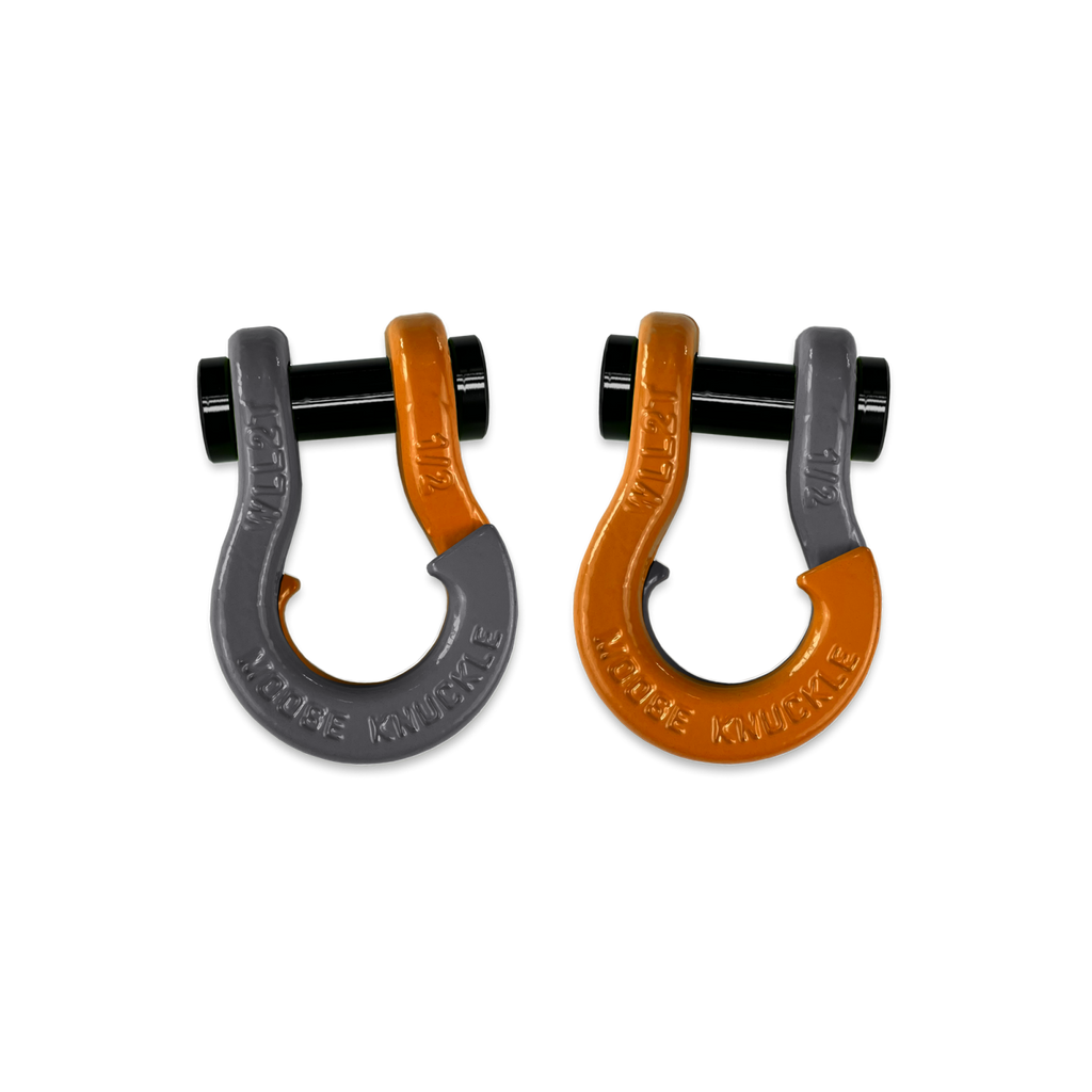 Jowl SxS Recovery Split Shackle 1/2 Gun Gray and Obscene Orange Combo Moose Knuckle Offroad