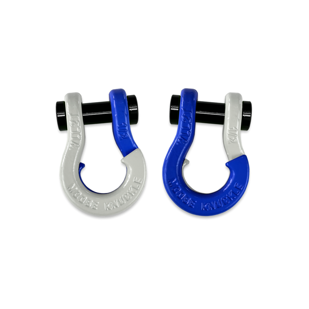 Jowl SxS Recovery Split Shackle 1/2 Pure White and Blue Balls Combo Moose Knuckle Offroad