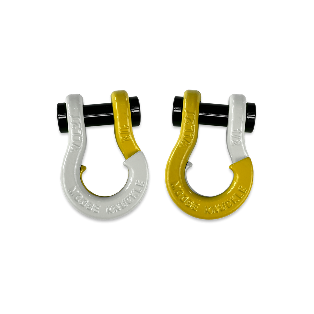 Jowl SxS Recovery Split Shackle 1/2 Pure White and Detonator Yellow Combo Moose Knuckle Offroad