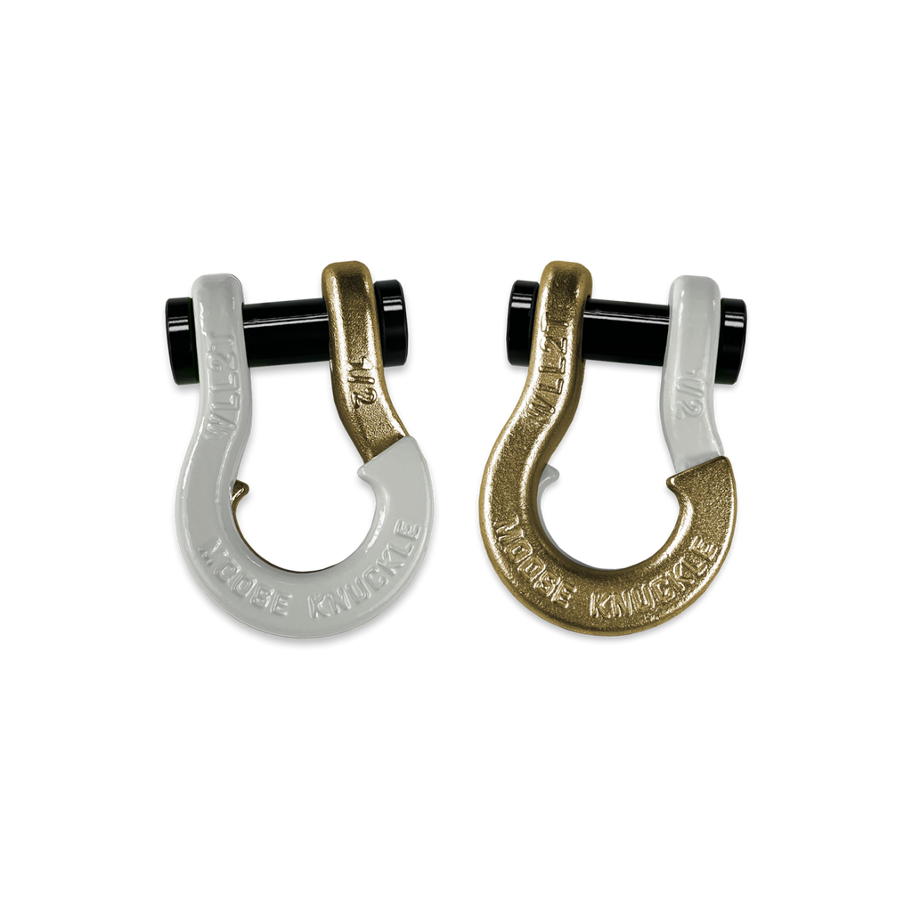 Jowl SxS Recovery Split Shackle 1/2 Pure White and Brass Knuckle Combo Moose Knuckle Offroad