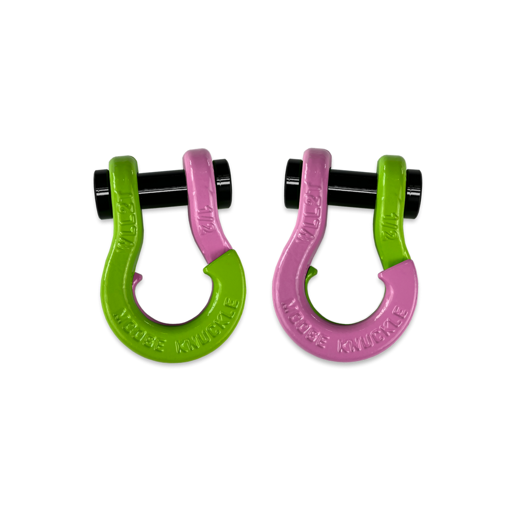 Jowl SxS Recovery Split Shackle 1/2 Sublime Green and Pretty Pink Combo Moose Knuckle Offroad