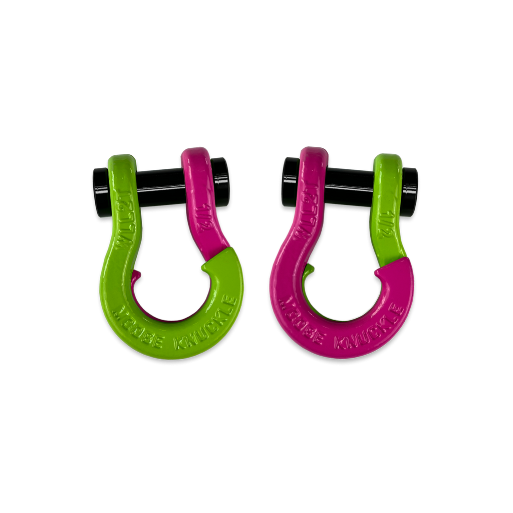 Jowl SxS Recovery Split Shackle 1/2 Sublime Green and Pogo Pink Combo Moose Knuckle Offroad