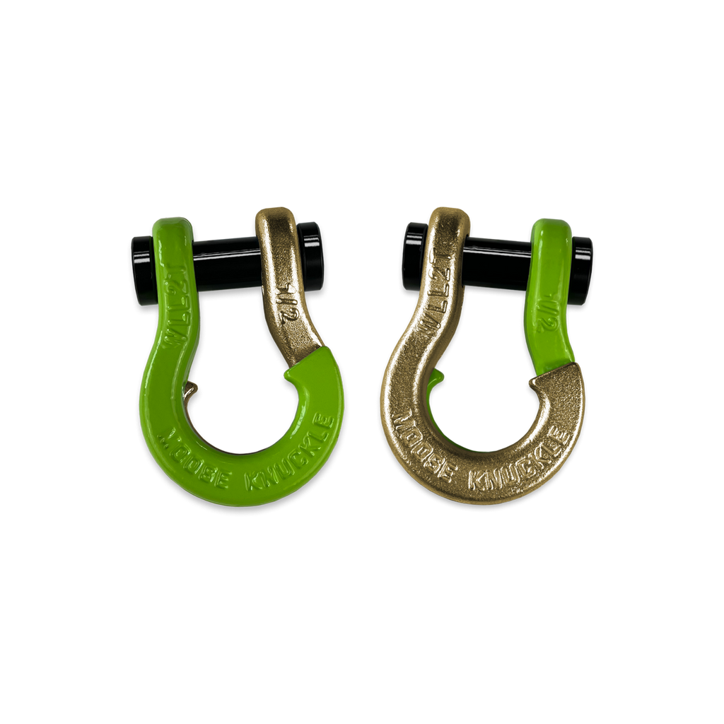 Jowl SxS Recovery Split Shackle 1/2 Sublime Green and Brass Knuckle Combo Moose Knuckle Offroad
