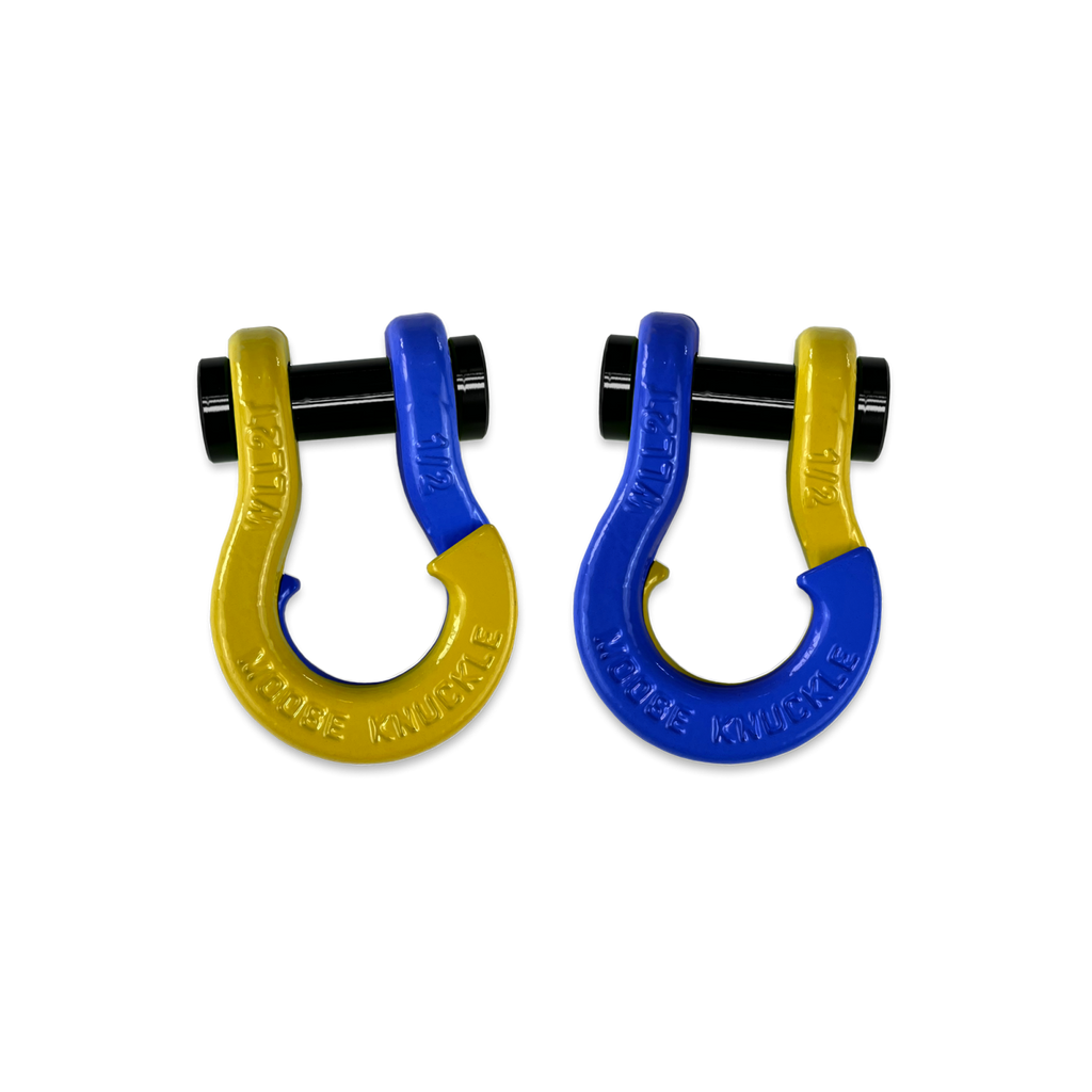 Jowl SxS Recovery Split Shackle 1/2 Detonator Yellow and Blue Balls Combo Moose Knuckle Offroad