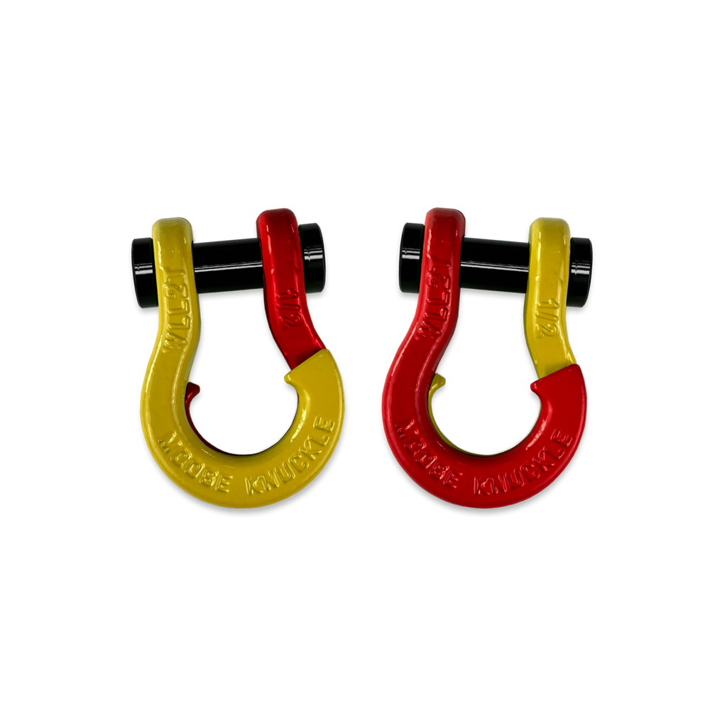 Jowl SxS Recovery Split Shackle 1/2 Detonator Yellow and Flame Red Combo Moose Knuckle Offroad
