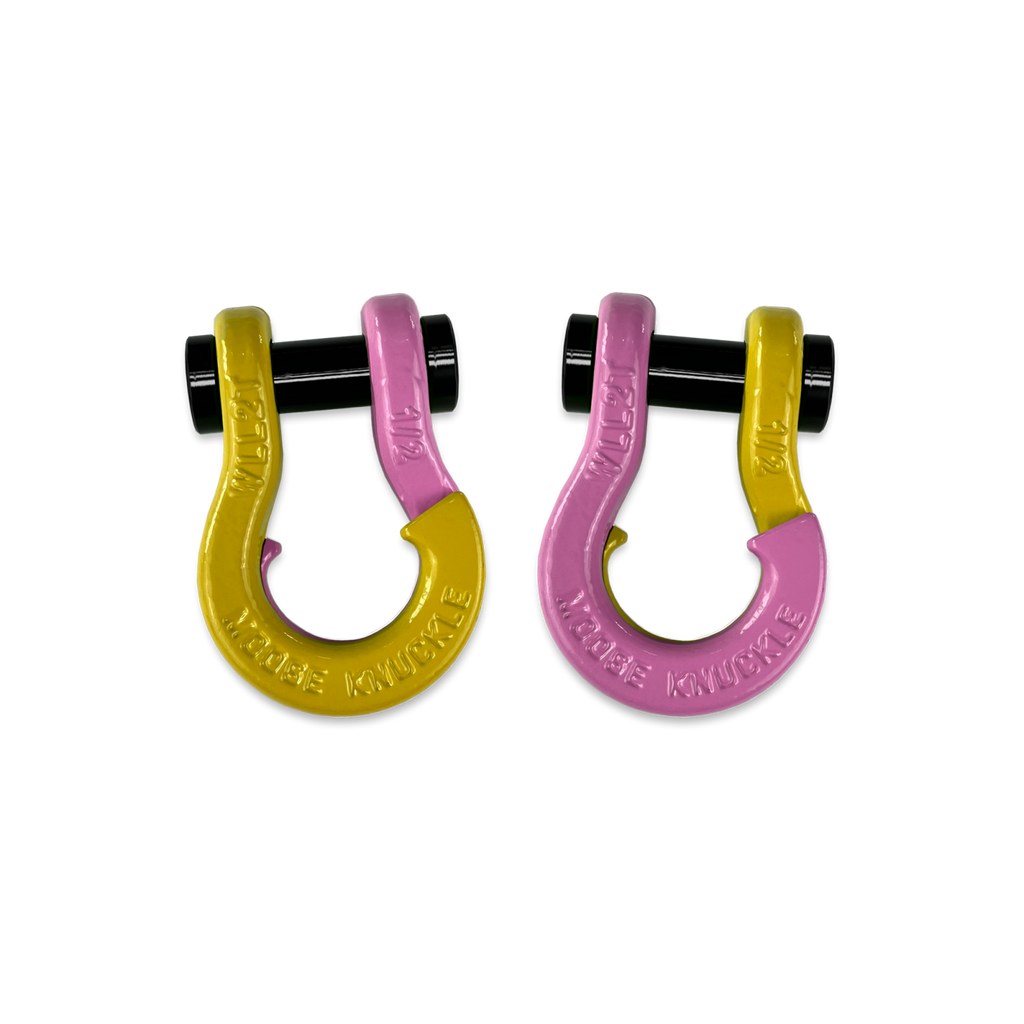 Jowl SxS Recovery Split Shackle 1/2 Detonator Yellow and Pretty Pink Combo Moose Knuckle Offroad