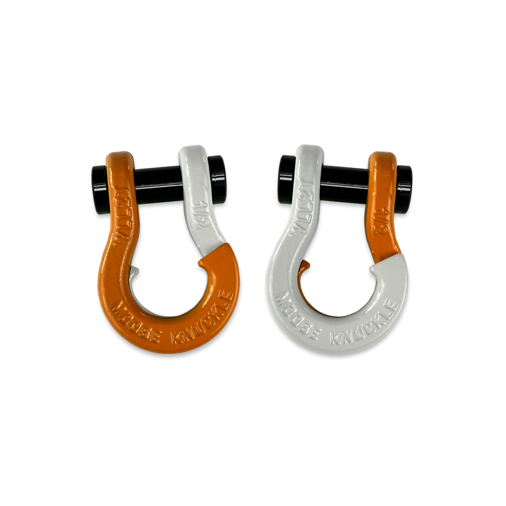Jowl SxS Recovery Split Shackle 1/2 Obscene Orange and Pure White Combo Moose Knuckle Offroad