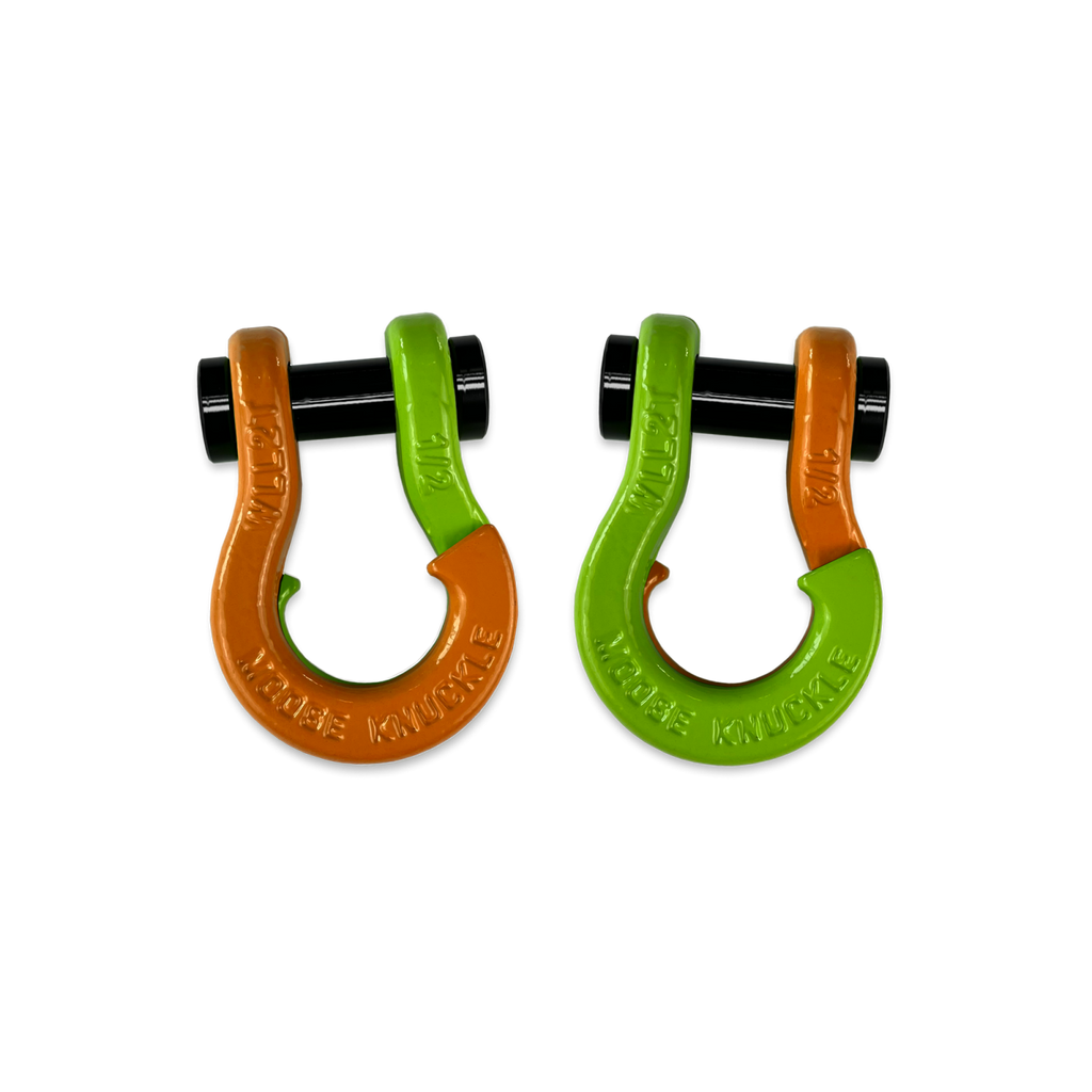 Jowl SxS Recovery Split Shackle 1/2 Obscene Orange and Sublime Green Combo Moose Knuckle Offroad