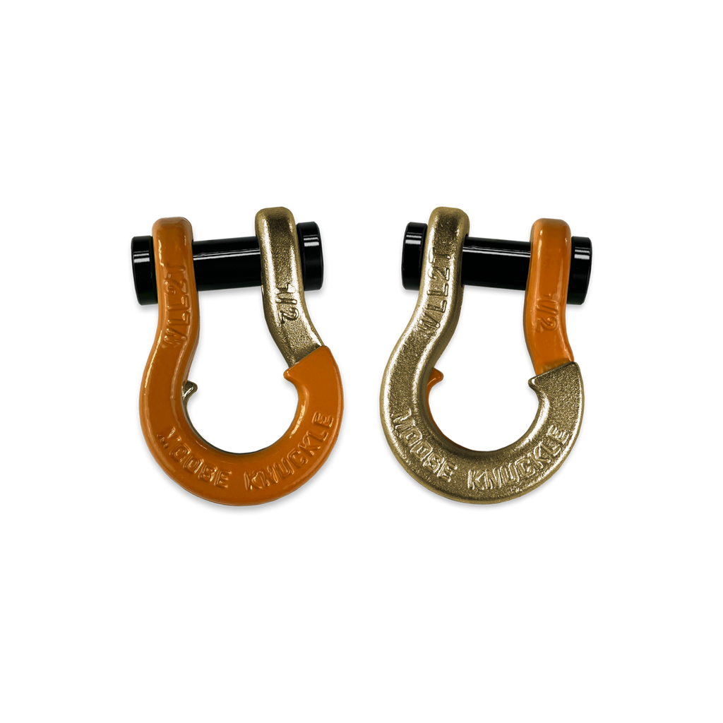 Jowl SxS Recovery Split Shackle 1/2 Obscene Orange and Brass Knuckle Combo Moose Knuckle Offroad