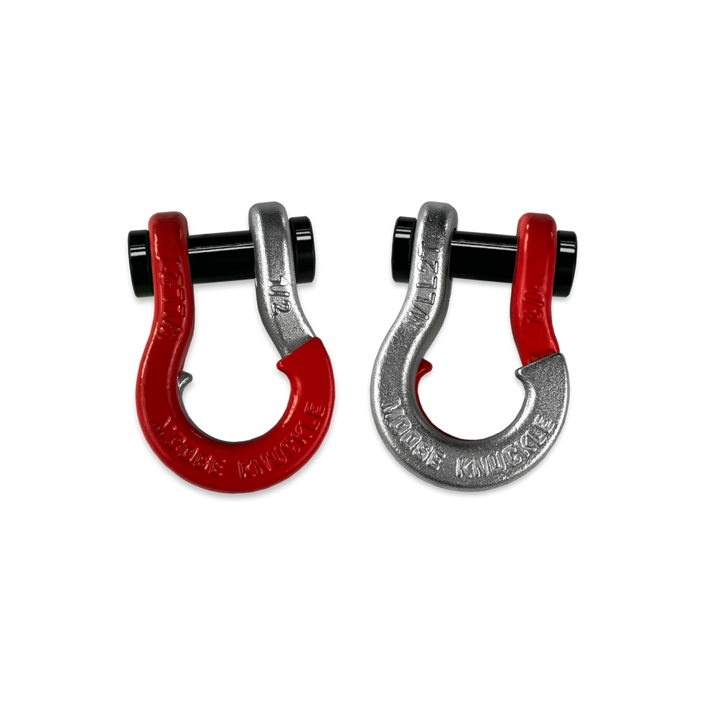 Jowl SxS Recovery Split Shackle 1/2 Flame Red and Nice Gal Combo Moose Knuckle Offroad