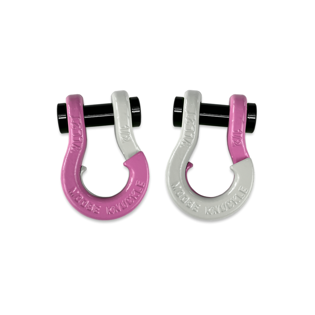 Jowl SxS Recovery Split Shackle 1/2 Pretty Pink and Pure White Combo Moose Knuckle Offroad