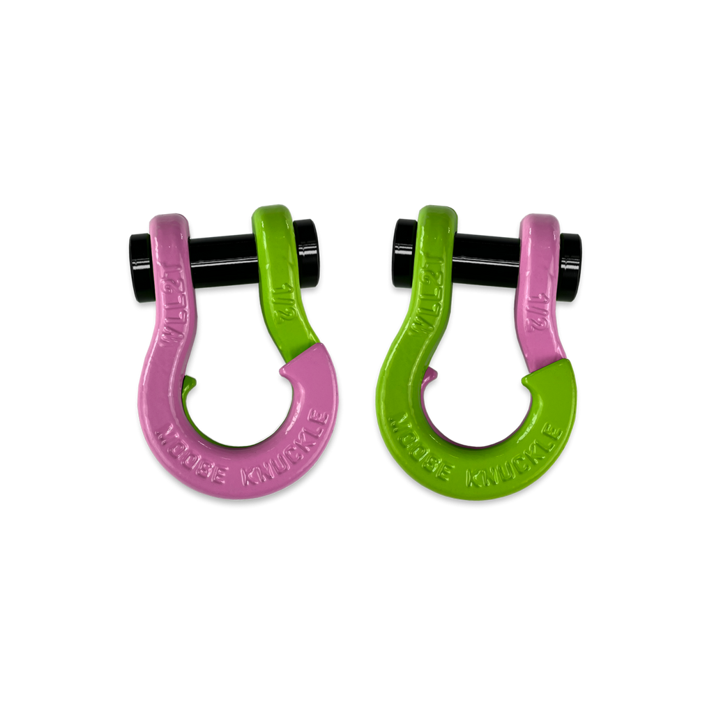 Jowl SxS Recovery Split Shackle 1/2 Pretty Pink and Sublime Green Combo Moose Knuckle Offroad