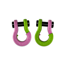 Load image into Gallery viewer, Jowl SxS Recovery Split Shackle 1/2 Pretty Pink and Sublime Green Combo Moose Knuckle Offroad
