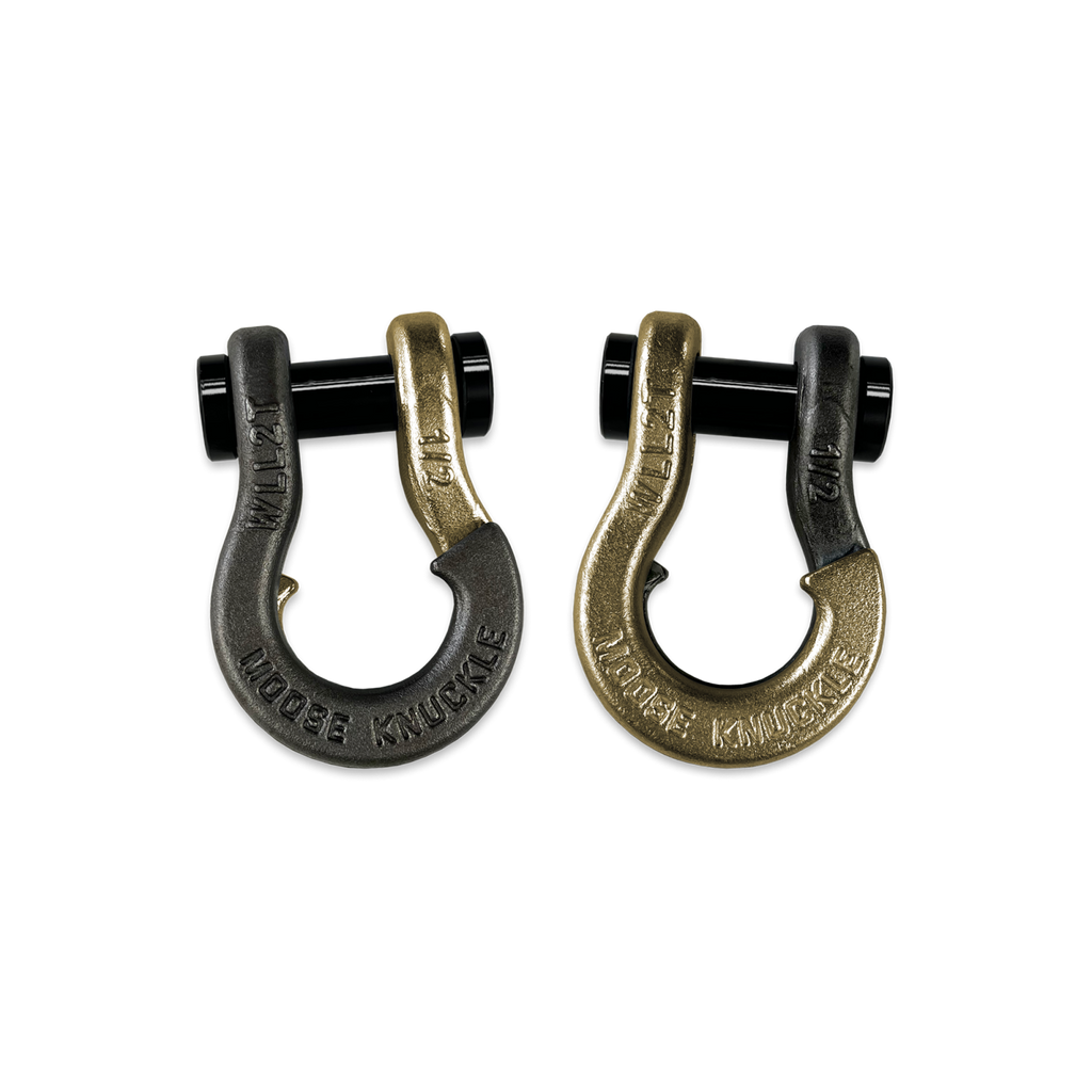 Jowl SxS Recovery Split Shackle 1/2 Raw Dog and Brass Knuckle Combo Moose Knuckle Offroad