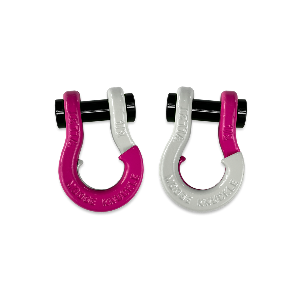 Jowl SxS Recovery Split Shackle 1/2 Pogo Pink and Pure White Combo Moose Knuckle Offroad