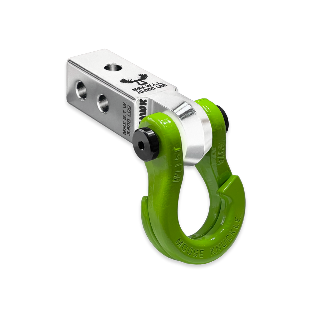 Jowl 3/4 Split Shackle and Mohawk 2.0 Receiver Combo Atomic Silver / Sublime Green Moose Knuckle Offroad