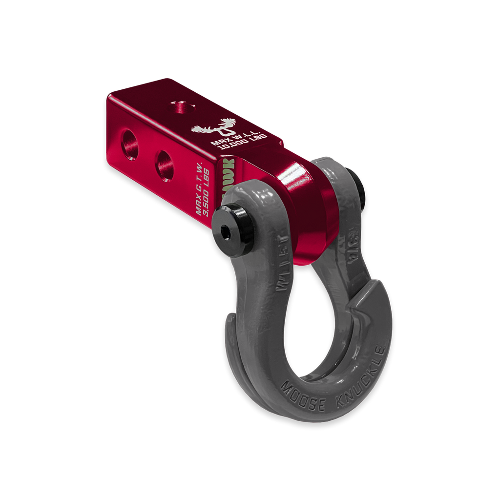 Jowl 3/4 Split Shackle and Mohawk 2.0 Receiver Combo Red Rum / Gun Gray Moose Knuckle Offroad